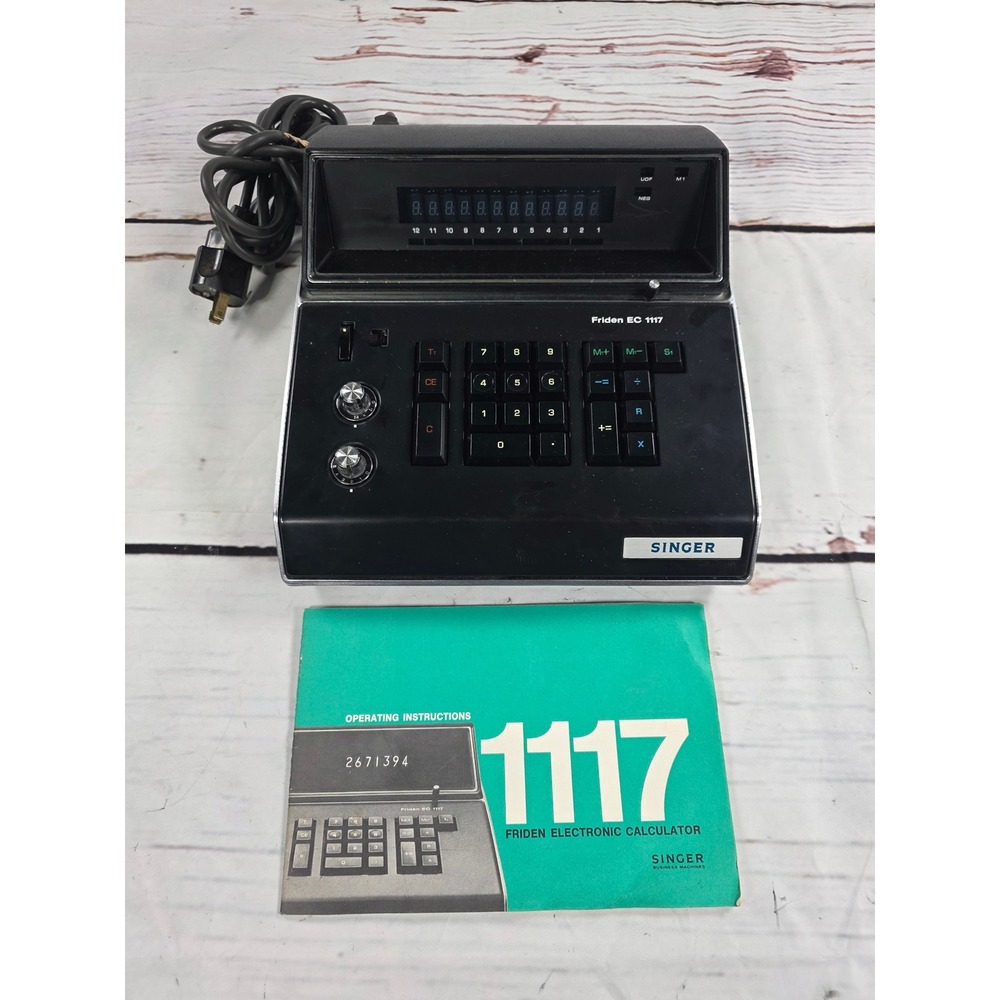 Vintage Singer Friden EC 1117 Electronic Desktop Calculator with Manual